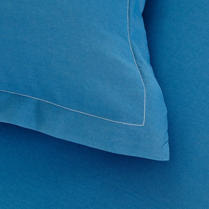 91家纺网 家纺一手货源 找家纺 贝拉梦 全活性芦荟棉纯色双拼四件套 纯色宝蓝