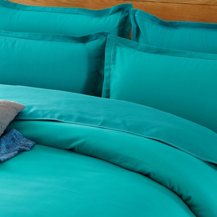 91家纺网 家纺一手货源 找家纺 贝拉梦 全活性芦荟棉纯色双拼四件套 纯色湖绿