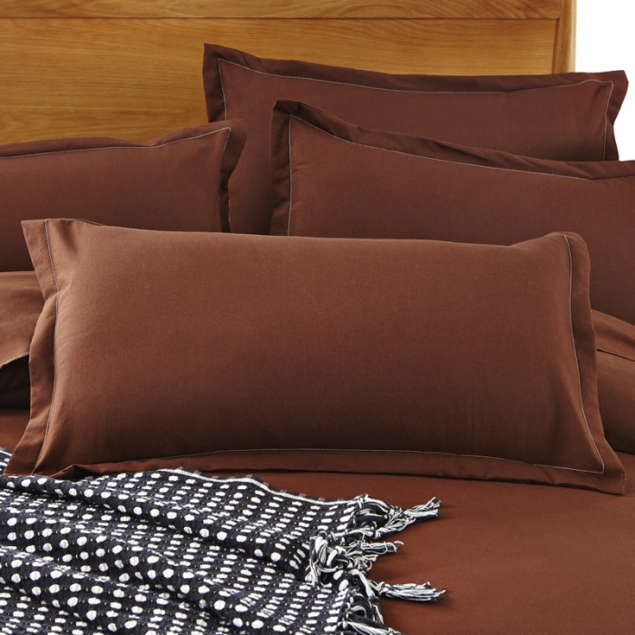 91家纺网 家纺一手货源 找家纺 贝拉梦 全活性芦荟棉纯色双拼四件套 纯色咖啡