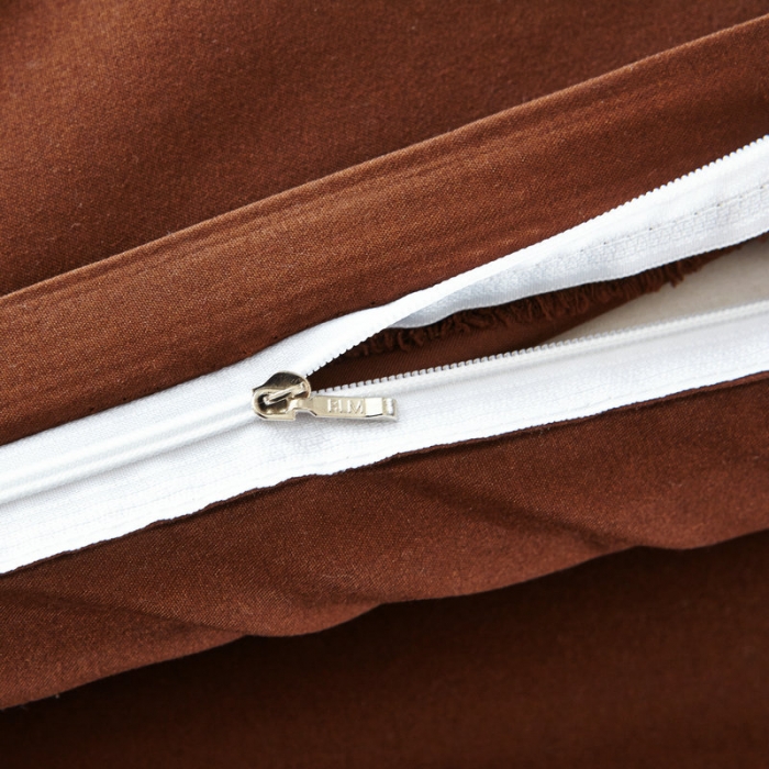 91家纺网 家纺一手货源 找家纺 贝拉梦 全活性芦荟棉纯色双拼四件套 纯色咖啡