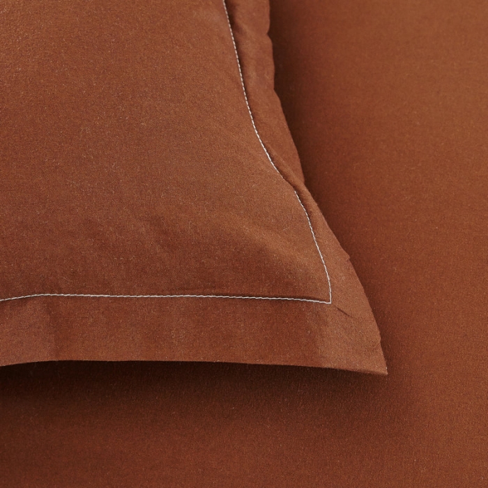 91家纺网 家纺一手货源 找家纺 贝拉梦 全活性芦荟棉纯色双拼四件套 纯色咖啡