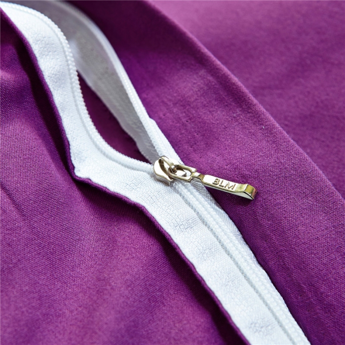 91家纺网 家纺一手货源 找家纺 贝拉梦 全活性芦荟棉纯色双拼四件套 纯色魅紫