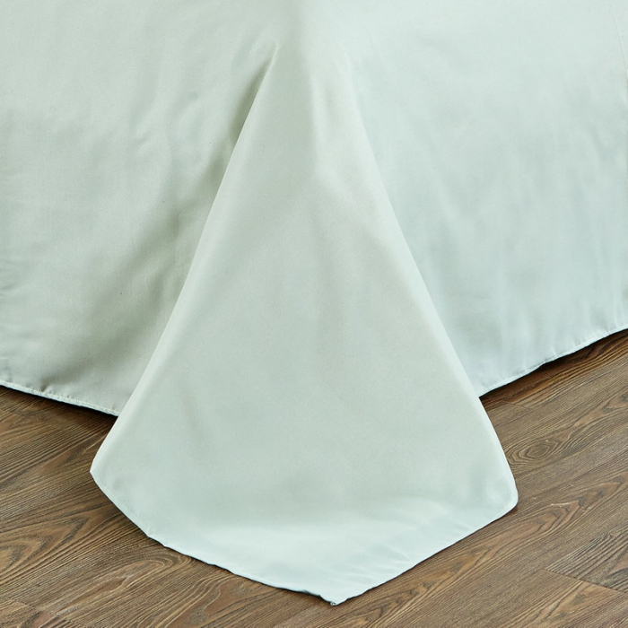 91家纺网 家纺一手货源 找家纺 贝拉梦 全活性芦荟棉纯色双拼四件套 纯色浅绿