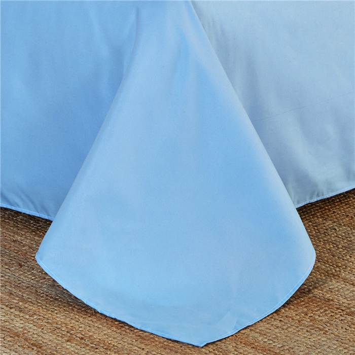 91家纺网 家纺一手货源 找家纺 贝拉梦 全活性芦荟棉纯色双拼四件套 纯色天蓝