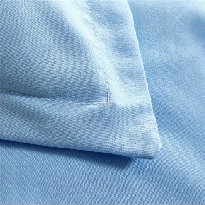 91家纺网 家纺一手货源 找家纺 贝拉梦 全活性芦荟棉纯色双拼四件套 纯色天蓝