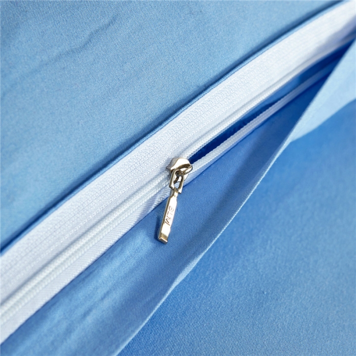 91家纺网 家纺一手货源 找家纺 贝拉梦 全活性芦荟棉纯色双拼四件套 纯色天蓝