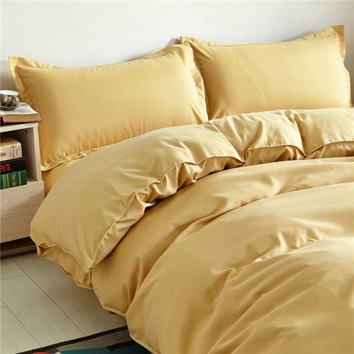 91家纺网 家纺一手货源 找家纺 贝拉梦 全活性芦荟棉纯色双拼四件套 纯色驼色