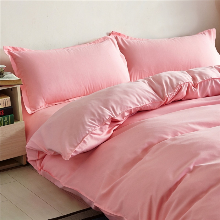 91家纺网 家纺一手货源 找家纺 贝拉梦 全活性芦荟棉纯色双拼四件套 纯色玉色