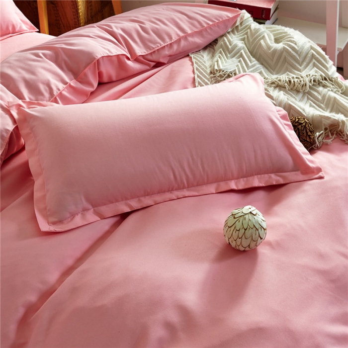 91家纺网 家纺一手货源 找家纺 贝拉梦 全活性芦荟棉纯色双拼四件套 纯色玉色