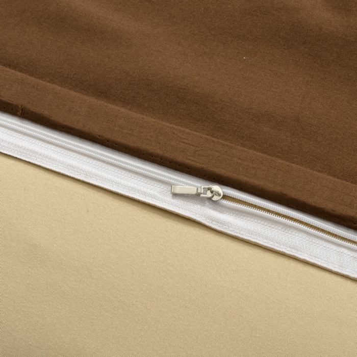 91家纺网 家纺一手货源 找家纺 贝拉梦 全活性芦荟棉纯色双拼四件套 咖啡金