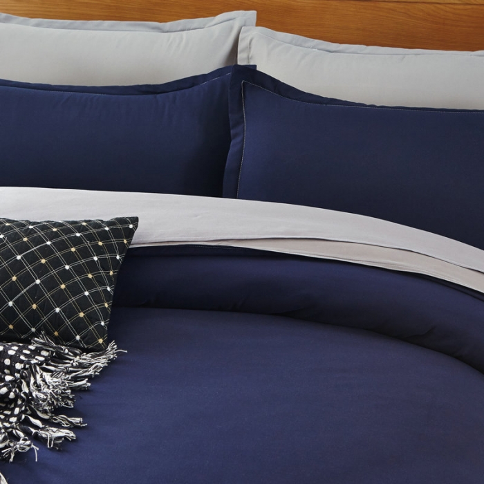 91家纺网 家纺一手货源 找家纺 贝拉梦 全活性芦荟棉纯色双拼四件套 卡其灰