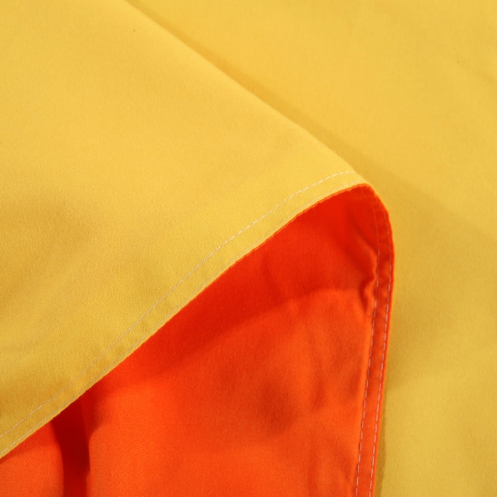 91家纺网 家纺一手货源 找家纺 贝拉梦 全活性芦荟棉纯色双拼四件套 靓橙黄