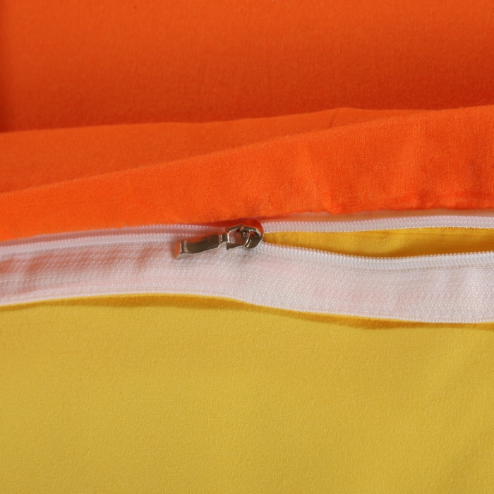 91家纺网 家纺一手货源 找家纺 贝拉梦 全活性芦荟棉纯色双拼四件套 靓橙黄