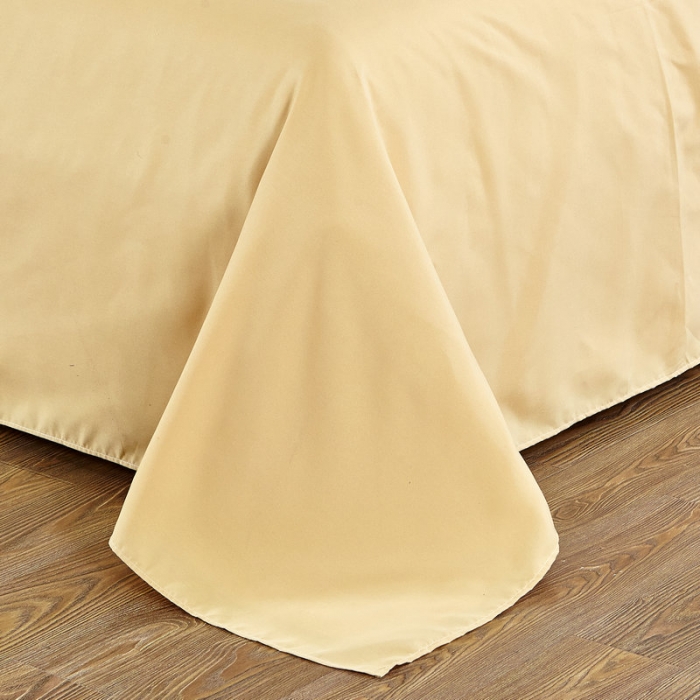 91家纺网 家纺一手货源 找家纺 贝拉梦 全活性芦荟棉纯色双拼四件套 柠檬驼