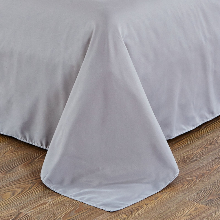 91家纺网 家纺一手货源 找家纺 贝拉梦 全活性芦荟棉纯色双拼四件套 浅紫灰