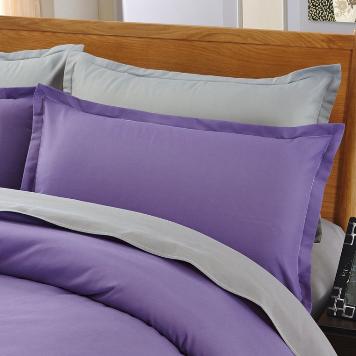 91家纺网 家纺一手货源 找家纺 贝拉梦 全活性芦荟棉纯色双拼四件套 烟熏灰