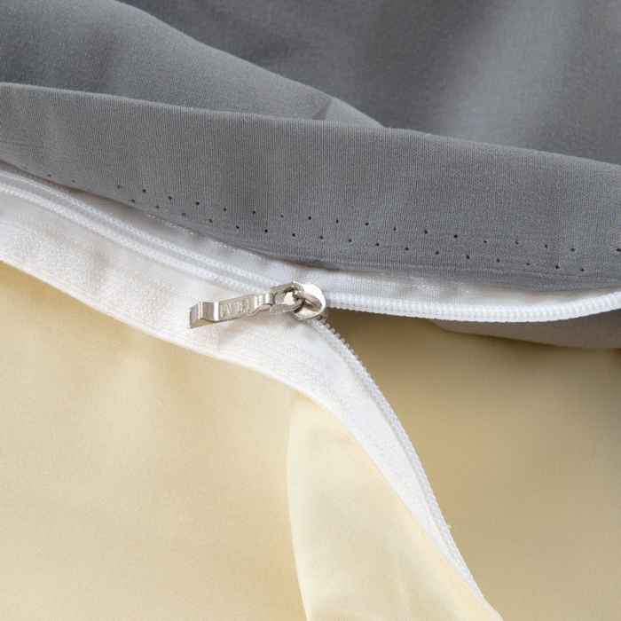 91家纺网 家纺一手货源 找家纺 贝拉梦 全活性芦荟棉纯色双拼四件套 银灰米