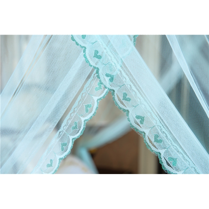 91家纺网 家纺一手货源 找家纺 卓尔居 A15烟波伸缩U型钓鱼竿宫廷落地蚊帐水绿