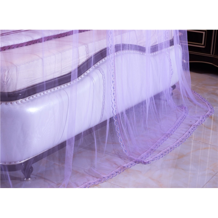 91家纺网 家纺一手货源 找家纺 卓尔居 A12白蝶伸缩U型钓鱼竿宫廷落地蚊帐紫色