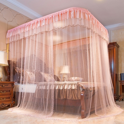 91家纺网 家纺一手货源 找家纺 卓尔居 A-15依梦导轨U型导轨落地宫廷轨道蚊帐玉色