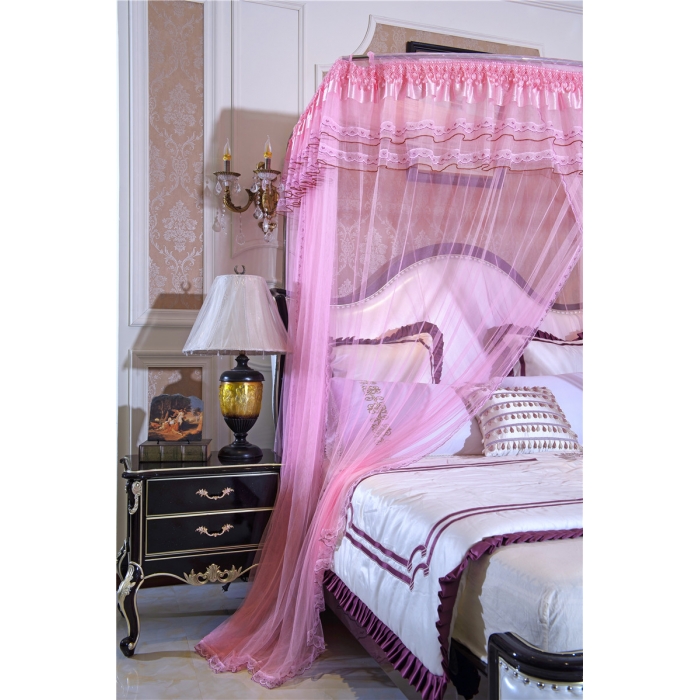 91家纺网 家纺一手货源 找家纺 (总)卓尔居 A12白蝶伸缩U型钓鱼竿宫廷落地蚊帐