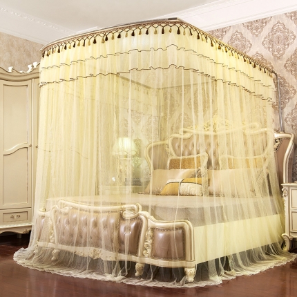 91家纺网 家纺一手货源 找家纺 卓尔居 A5-夕夏蚊帐 米黄