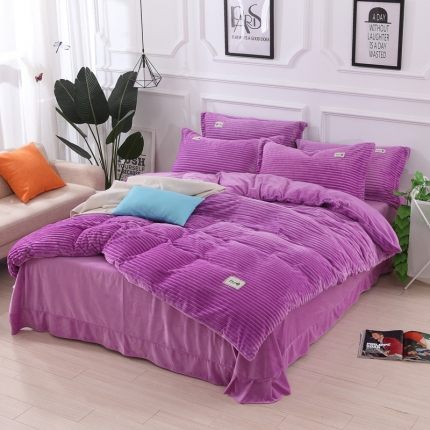 91家纺网 家纺一手货源 找家纺 卓尔居 魔法绒四件套 紫