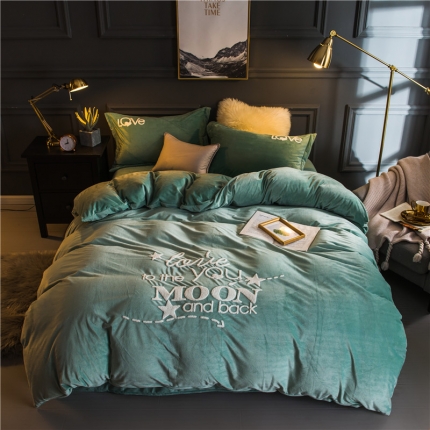 91家纺网 家纺一手货源 找家纺 （总）卓尔居 法莱绒水晶绒毛巾绣四件套爱你每一天