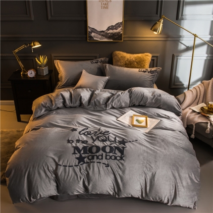 91家纺网 家纺一手货源 找家纺 （总）卓尔居 法莱绒水晶绒毛巾绣四件套爱你每一天