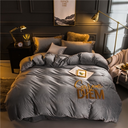 91家纺网 家纺一手货源 找家纺 （总）卓尔居 法莱绒水晶绒毛巾绣四件套快乐每一天