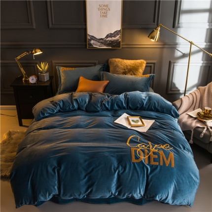 91家纺网 家纺一手货源 找家纺 （总）卓尔居 法莱绒水晶绒毛巾绣四件套快乐每一天