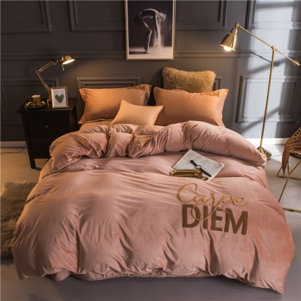 91家纺网 家纺一手货源 找家纺 （总）卓尔居 法莱绒水晶绒毛巾绣四件套快乐每一天