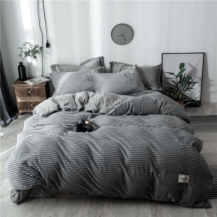 91家纺网 家纺一手货源 找家纺 卓尔居 魔法绒四件套 中灰