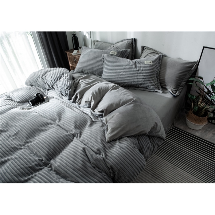 91家纺网 家纺一手货源 找家纺 卓尔居 魔法绒四件套 中灰