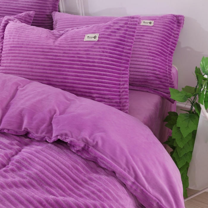 91家纺网 家纺一手货源 找家纺 卓尔居 魔法绒四件套 紫