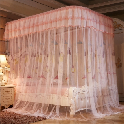 91家纺网 家纺一手货源 找家纺 卓尔居 印花道轨U型蚊帐美好未来系列 玉