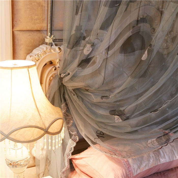 91家纺网 家纺一手货源 找家纺 卓尔居 印花伸缩钓鱼竿蚊帐美好未来系列 淡灰