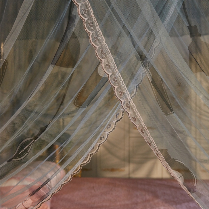 91家纺网 家纺一手货源 找家纺 卓尔居 印花伸缩钓鱼竿蚊帐美好未来系列 淡灰