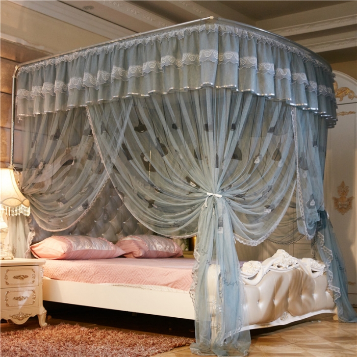 91家纺网 家纺一手货源 找家纺 卓尔居 印花伸缩钓鱼竿蚊帐美好未来系列 淡灰