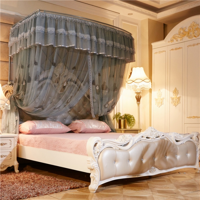 91家纺网 家纺一手货源 找家纺 卓尔居 印花伸缩钓鱼竿蚊帐美好未来系列 淡灰