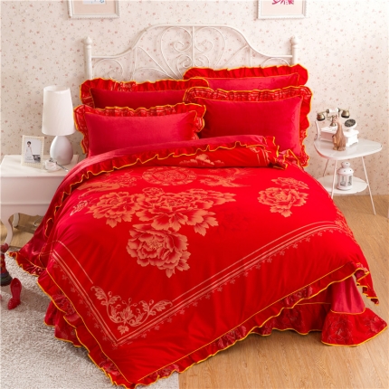 91家纺网 家纺一手货源 找家纺 (总)意尚风情 0920 韩版磨毛加厚 水晶绒四件套