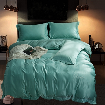 91家纺网 家纺一手货源 找家纺 (总)意尚风情 2020新款·绣花水洗真丝四件套床单款