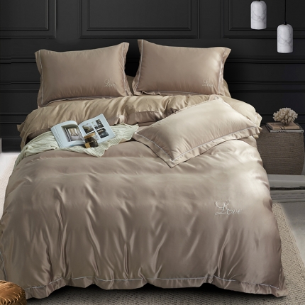 91家纺网 家纺一手货源 找家纺 (总)意尚风情 2020新款·绣花水洗真丝四件套床单款