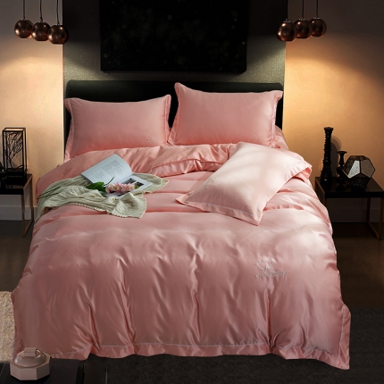 91家纺网 家纺一手货源 找家纺 (总)意尚风情 2020新款·绣花水洗真丝四件套床单款