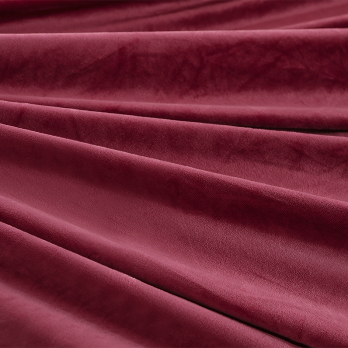 91家纺网 家纺一手货源 找家纺 意尚风情 2019新款加厚水晶绒绣花工艺款四件套维纳斯-酱红