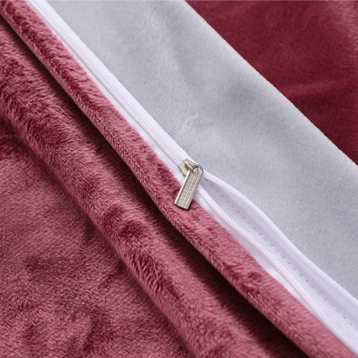 91家纺网 家纺一手货源 找家纺 意尚风情 2019新款加厚水晶绒绣花工艺款四件套维纳斯-酱红