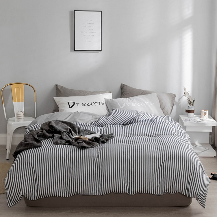 91家纺网 家纺一手货源 找家纺 艾沁 2018新款北欧极简主义系列纯棉四件套 梦境