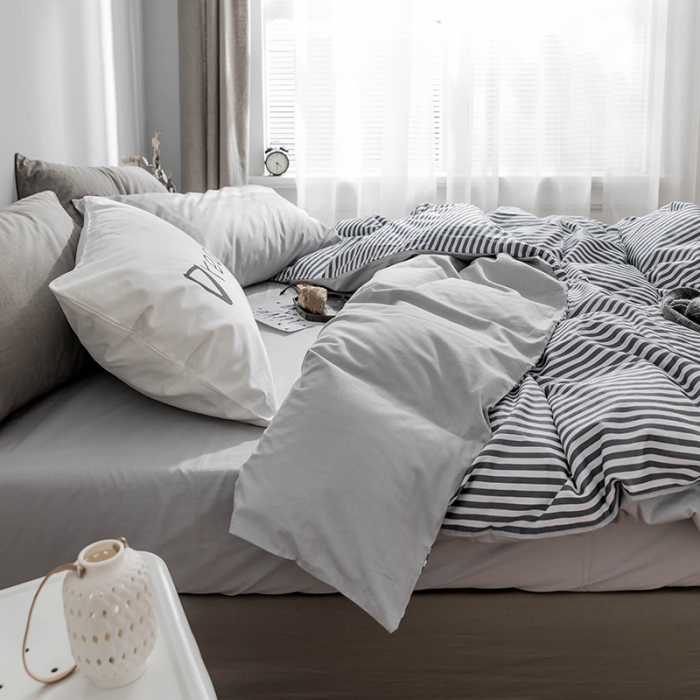 91家纺网 家纺一手货源 找家纺 艾沁 2018新款北欧极简主义系列纯棉四件套 梦境