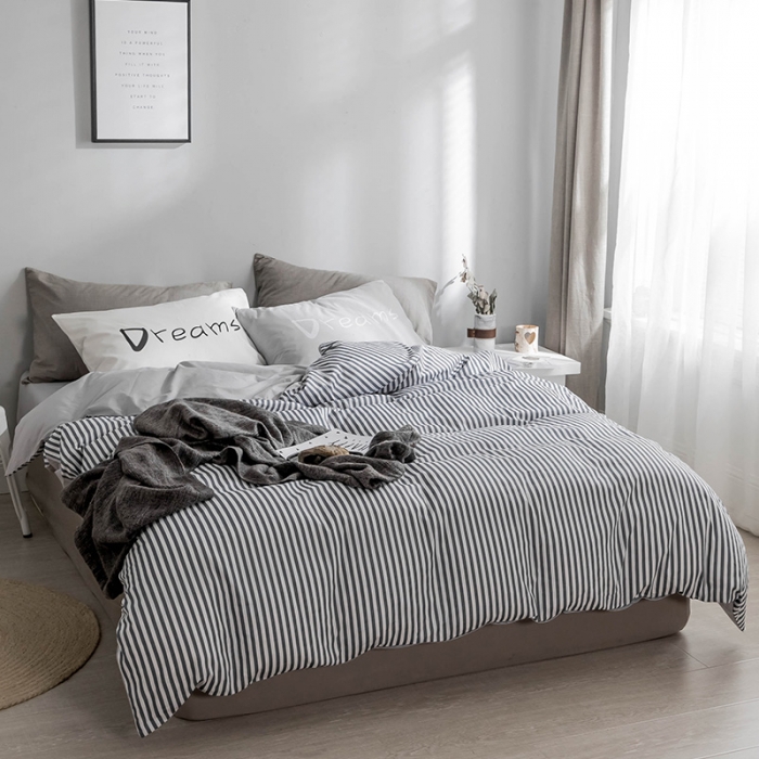 91家纺网 家纺一手货源 找家纺 艾沁 2018新款北欧极简主义系列纯棉四件套 梦境