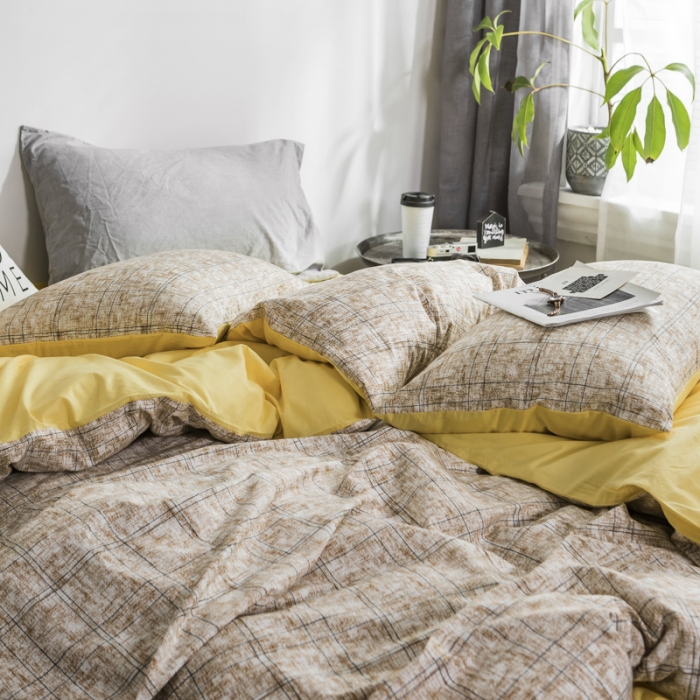 91家纺网 家纺一手货源 找家纺 艾沁家纺 2018新款北欧简约纯棉四件套里约